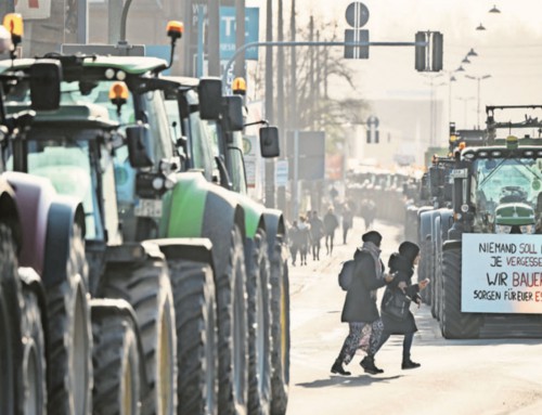 Protest mit Traktor